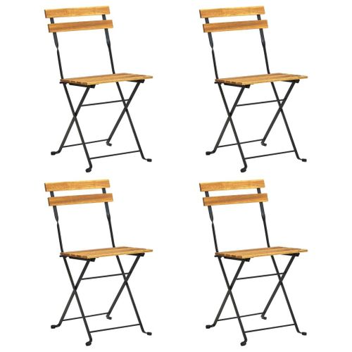 Vidaxl Chaises De Bistro Pliables 4 Pcs Bois D'acacia Massif