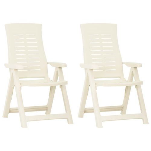 Vidaxl Chaises Inclinables De Jardin 2 Pcs Plastique Blanc