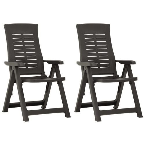 Vidaxl Chaises Inclinables De Jardin 2 Pcs Plastique Anthracite