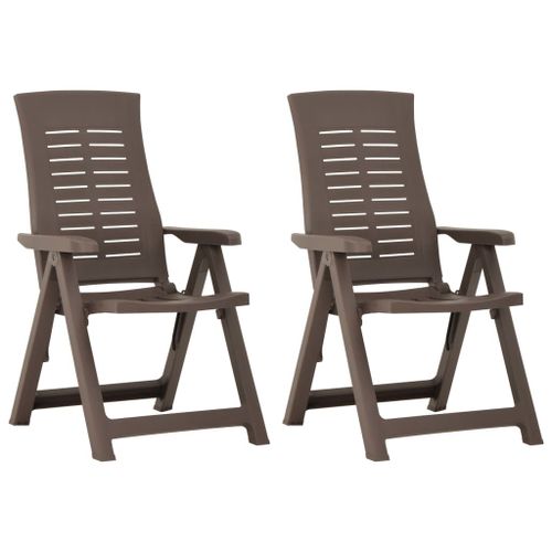 Vidaxl Chaises Inclinables De Jardin 2 Pcs Plastique Moka