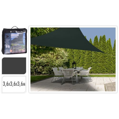 Progarden Toile D'ombrage 3,6x3,6x3,6 M Gris Foncé Triangle