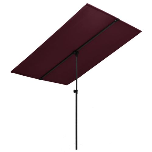 Vidaxl Parasol De Jardin Et Mât En Aluminium 2x1,5 M Rouge Bordeaux