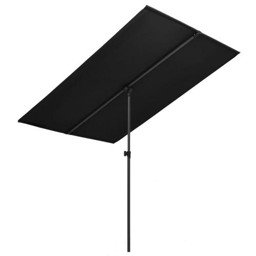 Vidaxl Parasol D'extérieur Avec Mât En Aluminium 2x1,5 M Noir