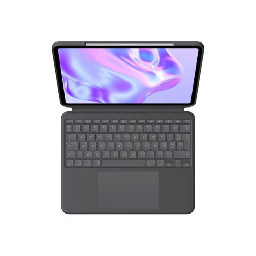 Logitech Combo Touch - Clavier et étui - avec trackpad - rétroéclairé - Apple Smart connector - AZERTY - Français - graphite - pour Apple 13-inch iPad Pro (M4)