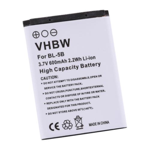 Vhbw Batterie Compatible Avec Rollei Sportline 80 Smartphone (600mah, 3,7v, Li-Ion)