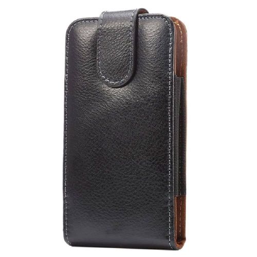 Housse Clip Ceinture Rotatif 360 Étui En Cuir Véritable Authentique Fermeture Magnétique Pour Oneplus 5t - Noir - Dfvmobile