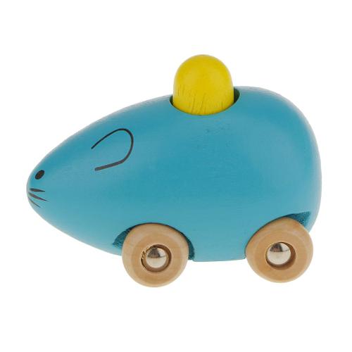 Voiture Jouet Animal En Bois Petite Souris Pour Bebe Mini Modele Sound Blue Rakuten