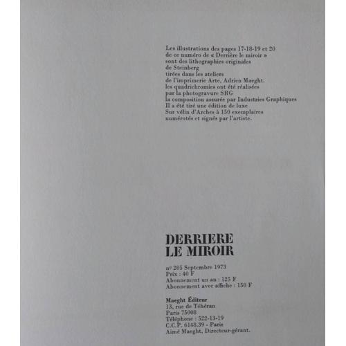 Derriere Le miroir n 205 Maeght editeur 1973 Saul Steinberg 