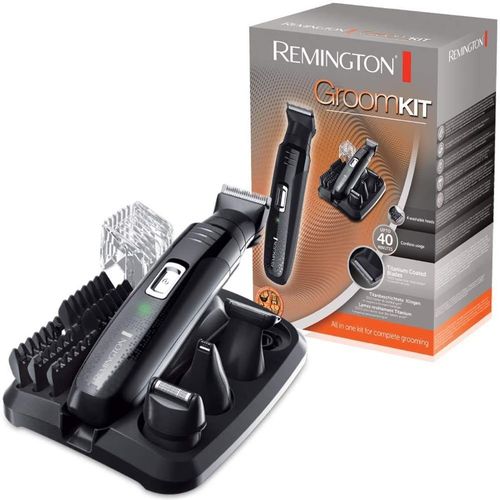 Tondeuse Multifonctions Pour Barbe Nez Oreilles Corps Avec Lames Titanium Auto-Affutées Gris Noir