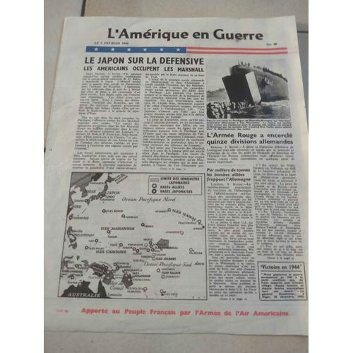 Ww2 - Usa - Journal, L'amérique En Guerre - Journal Parachuté En France Par Les Alliés 09/02/1944.