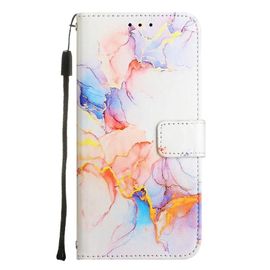 Étui Pour Xiaomi Redmi 6a Cuir Pu Bicelle Motif De Marbre Portefeuille - Blanc