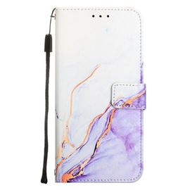 Étui Pour Xiaomi Redmi 6a Cuir Pu Bicelle Motif De Marbre Portefeuille - Violet