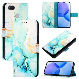 Étui Pour Xiaomi Redmi 6a Cuir Pu Bicelle Motif De Marbre Portefeuille - Vert
