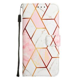 Étui Pour Xiaomi Redmi 6a Cuir Pu Bicelle Motif De Marbre Portefeuille - Couleur Or Rose