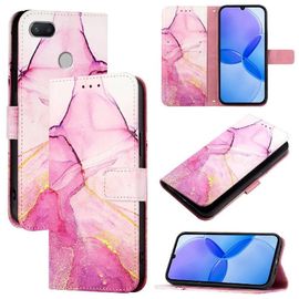 Étui Pour Xiaomi Redmi 6a Cuir Pu Bicelle Motif De Marbre Portefeuille - Rose Rouge