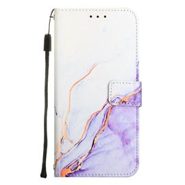 Étui Pour Xiaomi Redmi 6a Cuir Pu Motif De Marbre Portefeuille Bicelle - Violet
