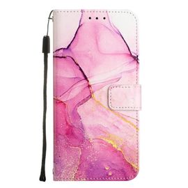 Étui Pour Xiaomi Redmi 6a Cuir Pu Motif De Marbre Portefeuille Bicelle - Rose Rouge