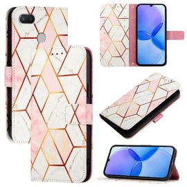 Étui Pour Xiaomi Redmi 6a Cuir Pu Motif De Marbre Portefeuille Bicelle - Couleur Or Rose