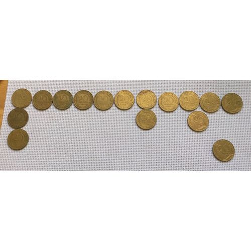 Lot De 16 Pièces De 20 Centimes De Franc Entre 1964 Et 1996