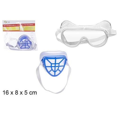 Paire de Lunettes de Sécurité Transparentes Protection Pro + Masque Filtrant