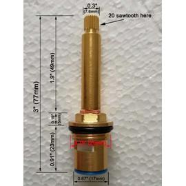 Valve de rechange pour robinet en laiton à disque en céramique Quart de tour Insert glande 20 12,7 x 52 mm pour San Marco QC52 