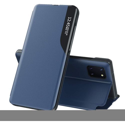 Étui En Cuir Pu Pour Galaxy Note 10 Lite Coque, Smart View Fenêtre Flip Stand Cover Housse De Protection Pour Samsung Galaxy Note 10 Lite Bleu