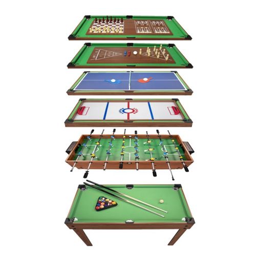 Table Multi Jeux 20 en 1 sur Pied, Multifonction avec Plateaux Modulables et Accessoires pour 20 jeux diff?rents, 122x61x84 cm