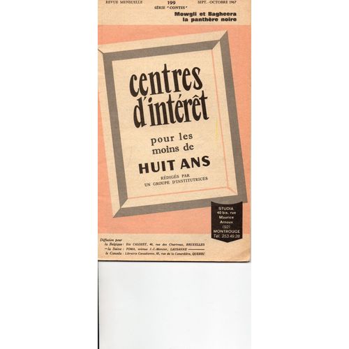 Centre D'intérêt Pour Les Moins De Huit Ans