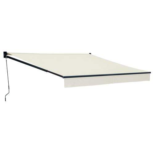 Store Banne Saule 3,5 × 3m - Toile Beige Et Structure Grise