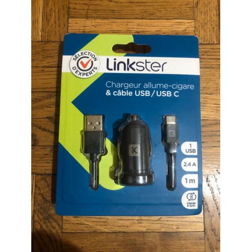 Linkster - Adaptateur D'alimentation Pour Voiture - 2.4 A (Usb) - Gris