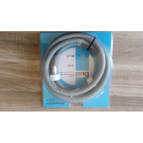 Flexible d' alimentation DROIT pour lave-linge et lave-vaisselle : 2,5m