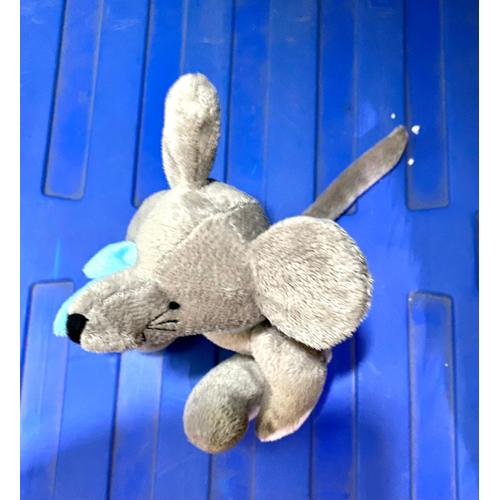 Apol Doudou Souris Grise Echarpe Turquoise