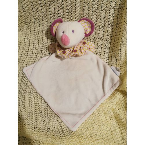 Doudou Souris Plat Blanche Violet Vert Rose Blanc Boule Vertbaudet