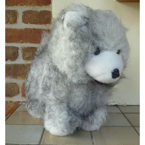 Chien Husky ,Peluche Ajena ,Made In France - 33x30cm Environ - Années 80/90