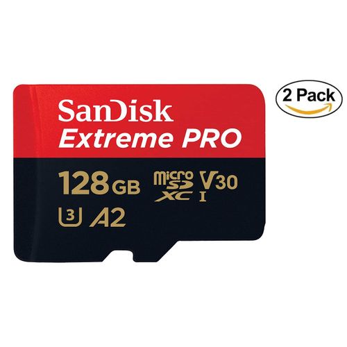 2pcs SanDisk Extreme Pro Carte mémoire MICRO SD 128Go Micro SDXC Classe 10 UHS-I U3 V30 170Mo/s A2