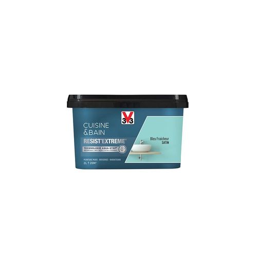 V33 Peinture Cuisine & Bain 'Resist'Extreme' Bleu Fraicheur Satin 2 L