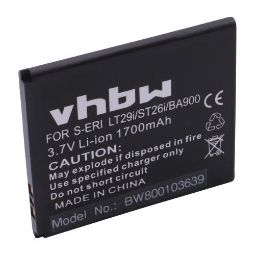 Vhbw Batterie Compatible Avec Sony Xperia E1 (D2005), E1 Dual (D2105), L (C2105), M (C1905) Smartphone (1700mah, 3,8v, Li-Ion)
