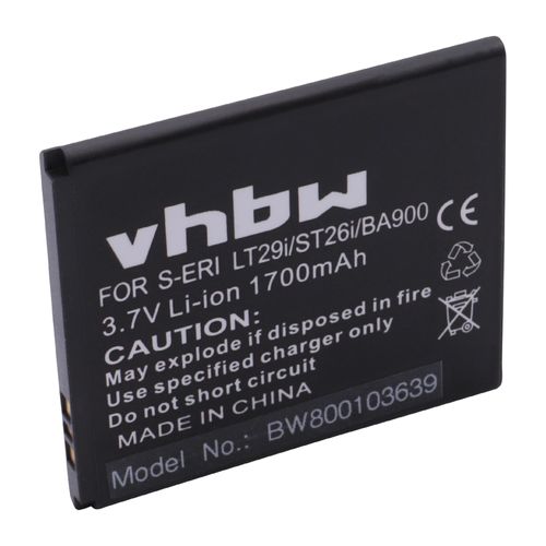 Vhbw Batterie Compatible Avec Sony Xperia M Dual (C2005) Smartphone (1700mah, 3,8v, Li-Ion)