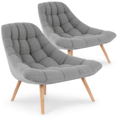 Paris Prix - Lot De 2 Fauteuils Scandinaves "Johan" 102cm Gris