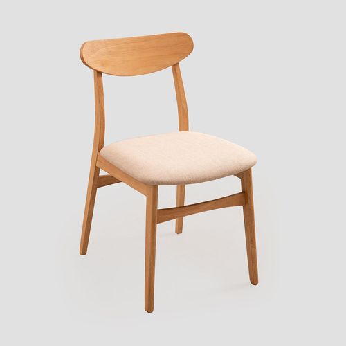 Chaise De Salle À Manger En Tissu Et Bois De Cloda Bois Naturel - Beige De Lin
