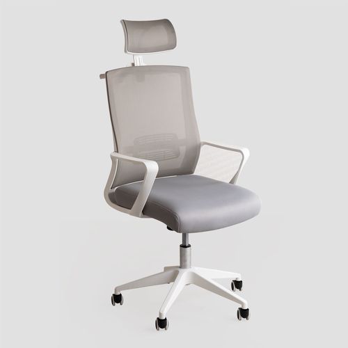 Chaise De Bureau Avec Roulettes Et Accoudoirs Teill Colors Gris Clair