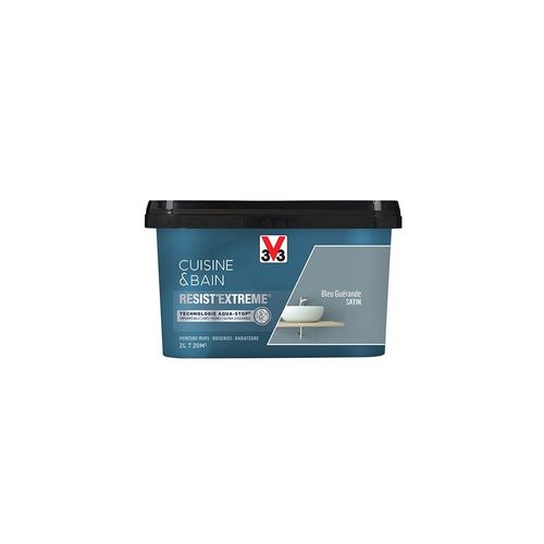 V33 Peinture Cuisine & Bain 'Resist'Extreme' Bleu Guérande Satin 2 L