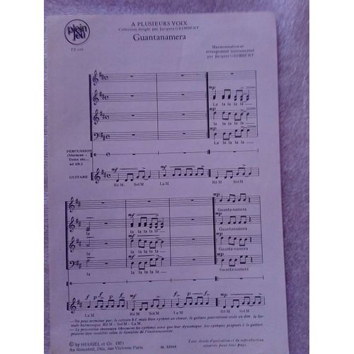 Partition Jacques Grimbert Guantanamera
