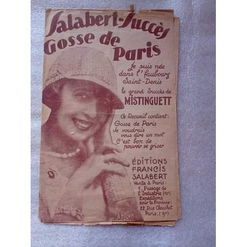 Recueil Partition Mistinguett Gosse De Paris