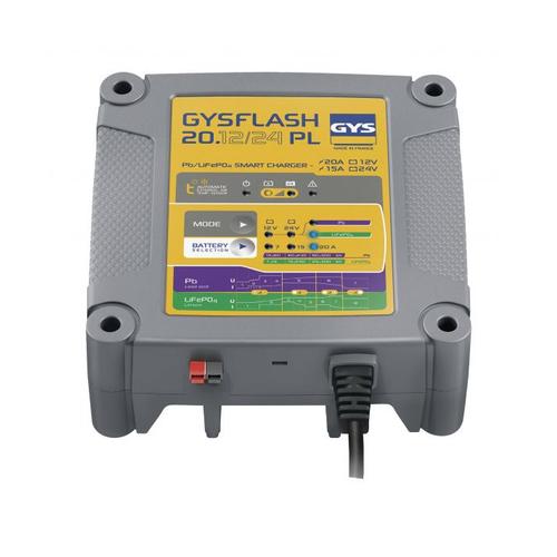 Chargeur batterie Plomb/LiFePO4 12V/24V 20A de 7 à 240Ah GYSFLASH 20.12/24PL