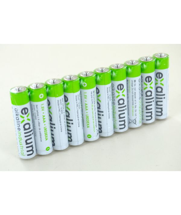 10 Piles LR03 AAA 1.5V Alcalines EXALIUM