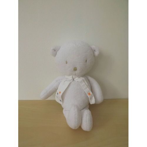 Doudou Ours Blanc Écharpe Sergent Major