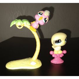 Lot De 2 Figurines Littlest Petshop Oiseaux Avec Perchoirs