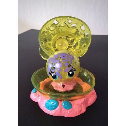 Figurine Zoobles Mini Pieuvre Jaune Paillettée Avec Son Habitat