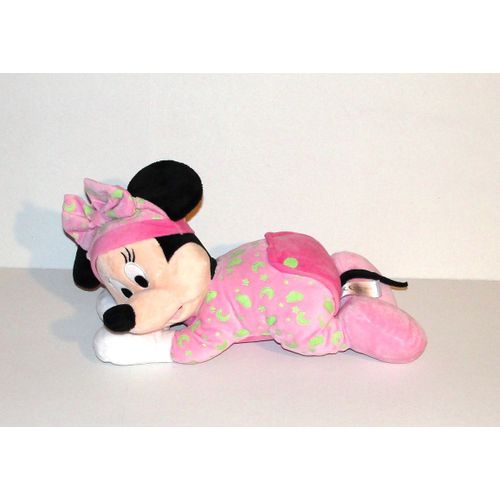Peluche Minnie En Grenouillere Luminescente Nicotoy Doudou Minnie En Pyjama Lune 33 Cm